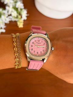 Ptk Mujer 2026 Goma Rosada Tablero Rosado Plateado