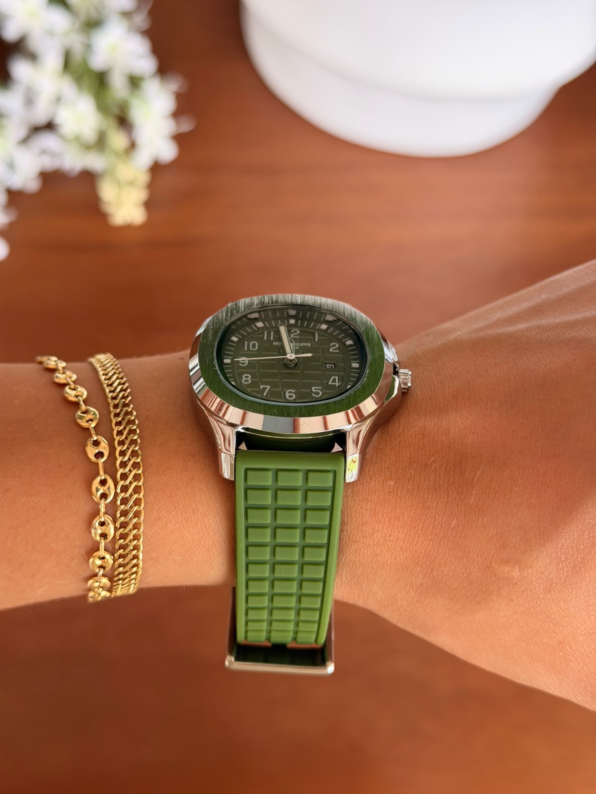Ptk Mujer 2026 Goma Verde Tablero Verde Plateado