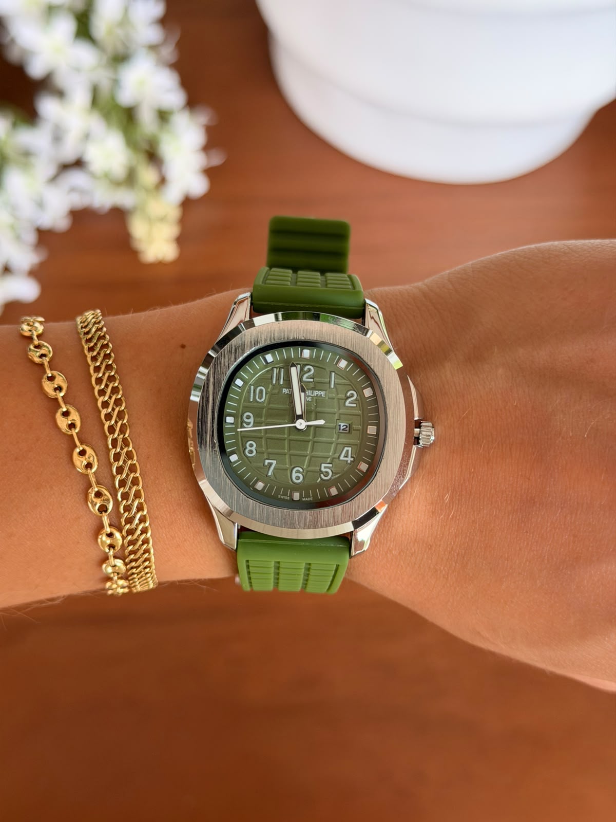Ptk Mujer 2026 Goma Verde Tablero Verde Plateado