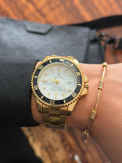 Rlx 2026 Submariner Dorado Tablero Blanco Negro