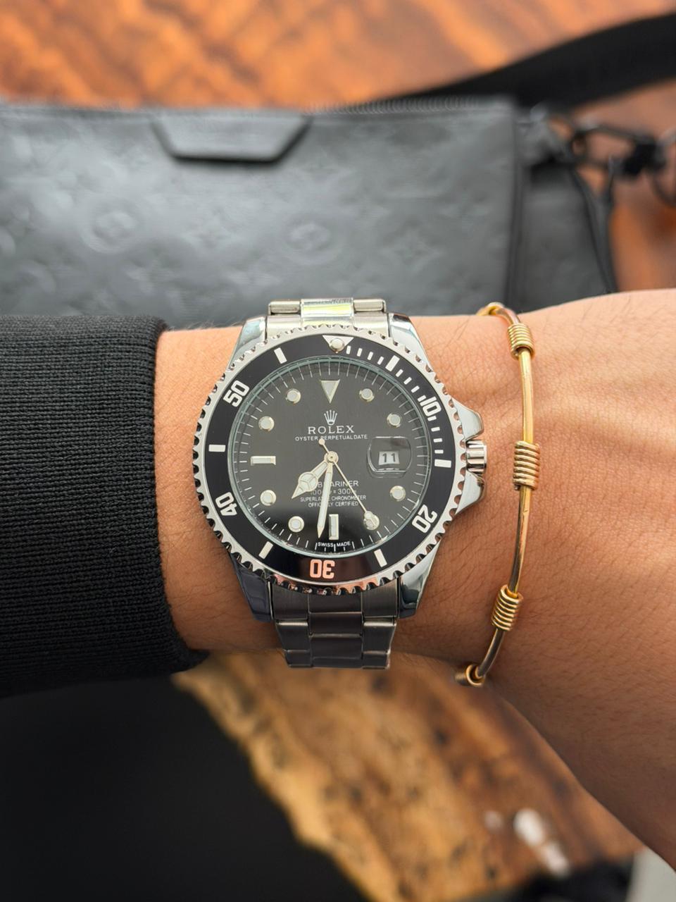 Rlx 2026 Submariner Plateado Tablero Negro Bisel Negro