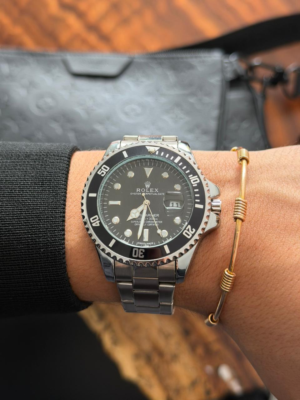 Rlx 2026 Submariner Plateado Tablero Negro Bisel Negro
