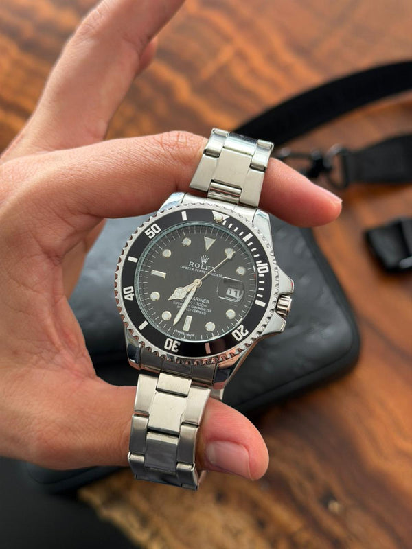 Rlx 2026 Submariner Plateado Tablero Negro Bisel Negro
