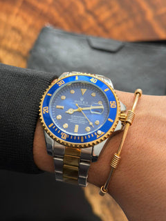 Rlx 2026 Submariner Bicolor Dorado Tablero Azul
