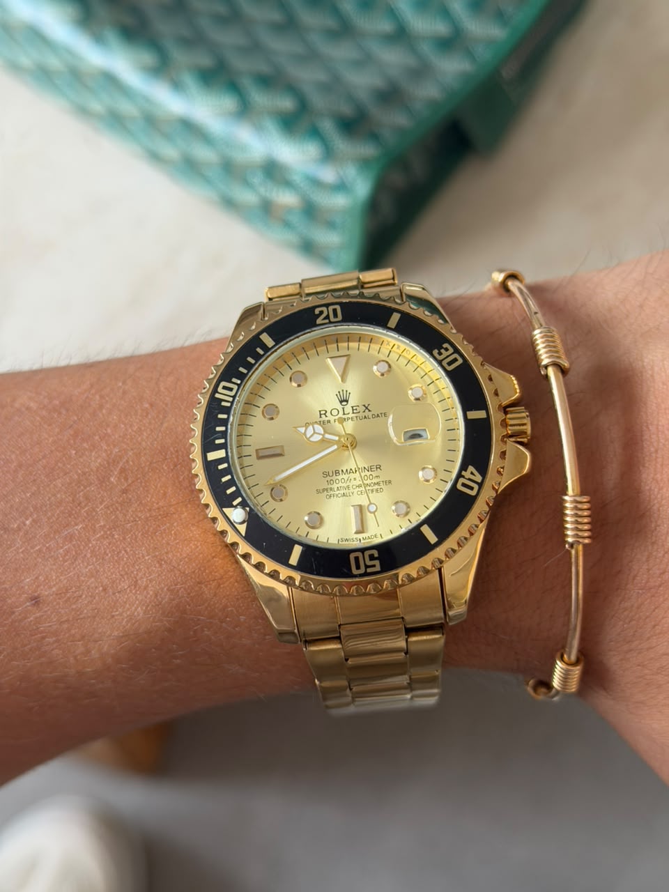 Rlx 2026 Submariner Dorado Tablero Dorado Negro