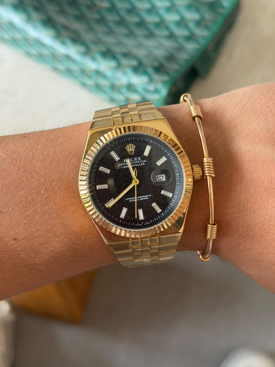 Rlx Oyster Luxe Dorado Tablero Negro