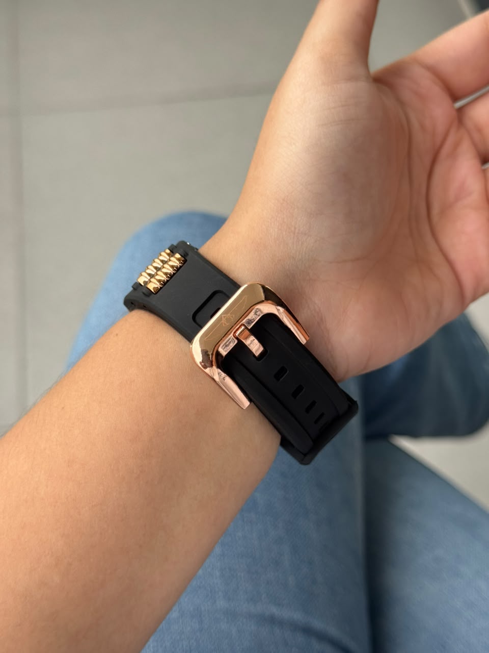 Invct 5H Mujer Goma Negra Tablero Oro Rosa Oro rosa