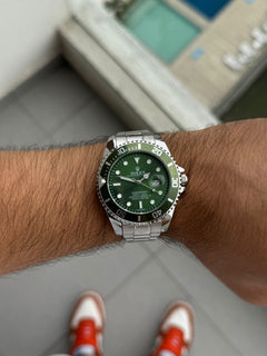 Rlx 2026 Submariner Plateado Tablero Verde Bisel Verde
